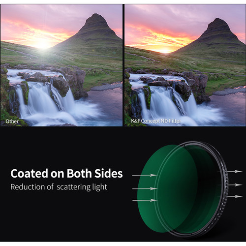 K&F Concept 43mm Nano-D ND8-ND2000 Variable ND Filter Multiresistant Coating (3-11 blendi) - 7